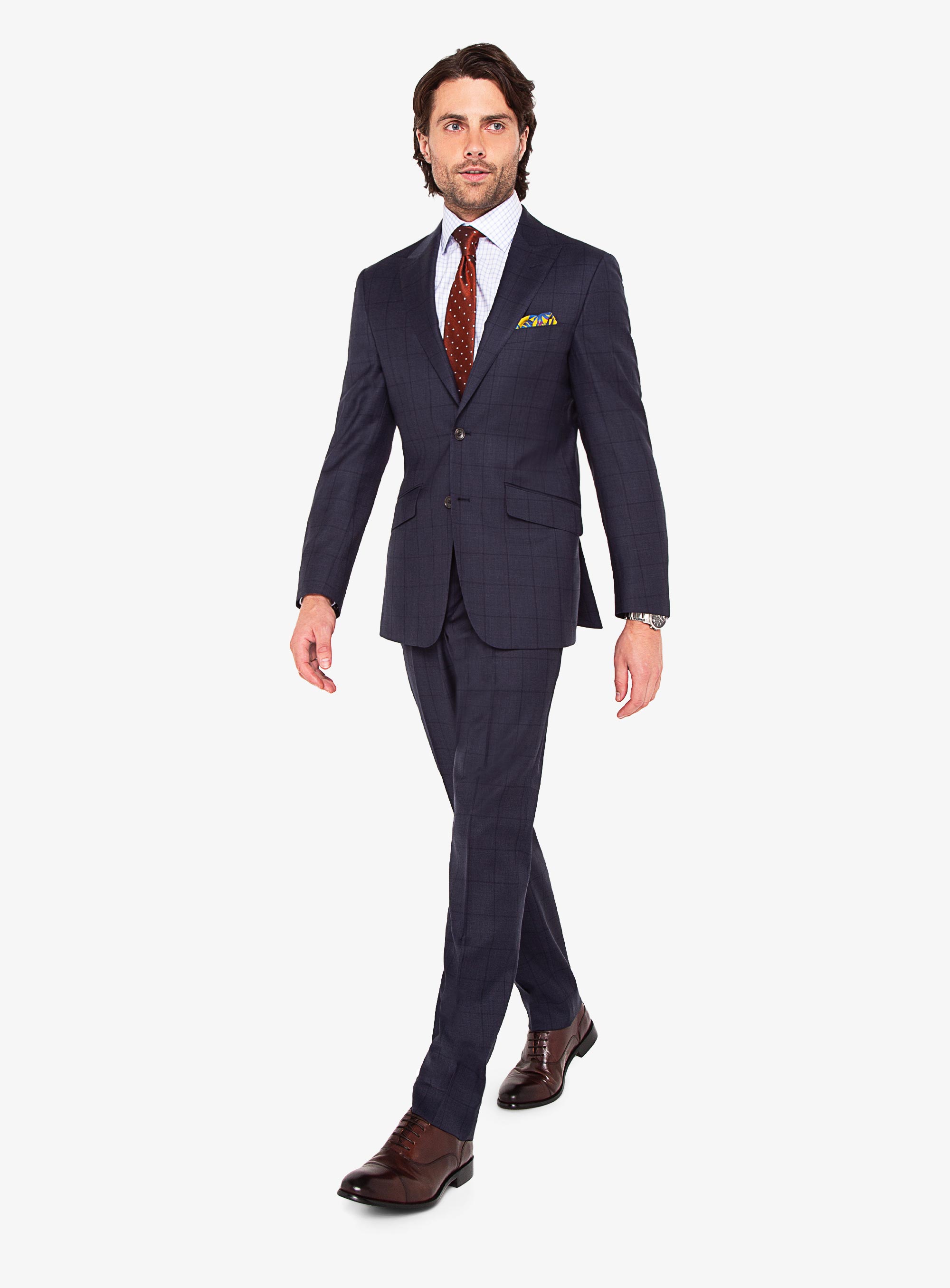 Ryan Gosling wearing Burgundy Suit, Light Blue Long Sleeve Shirt, Dark  Purple Leather Derby Shoes, Gold Watch | Lookastic